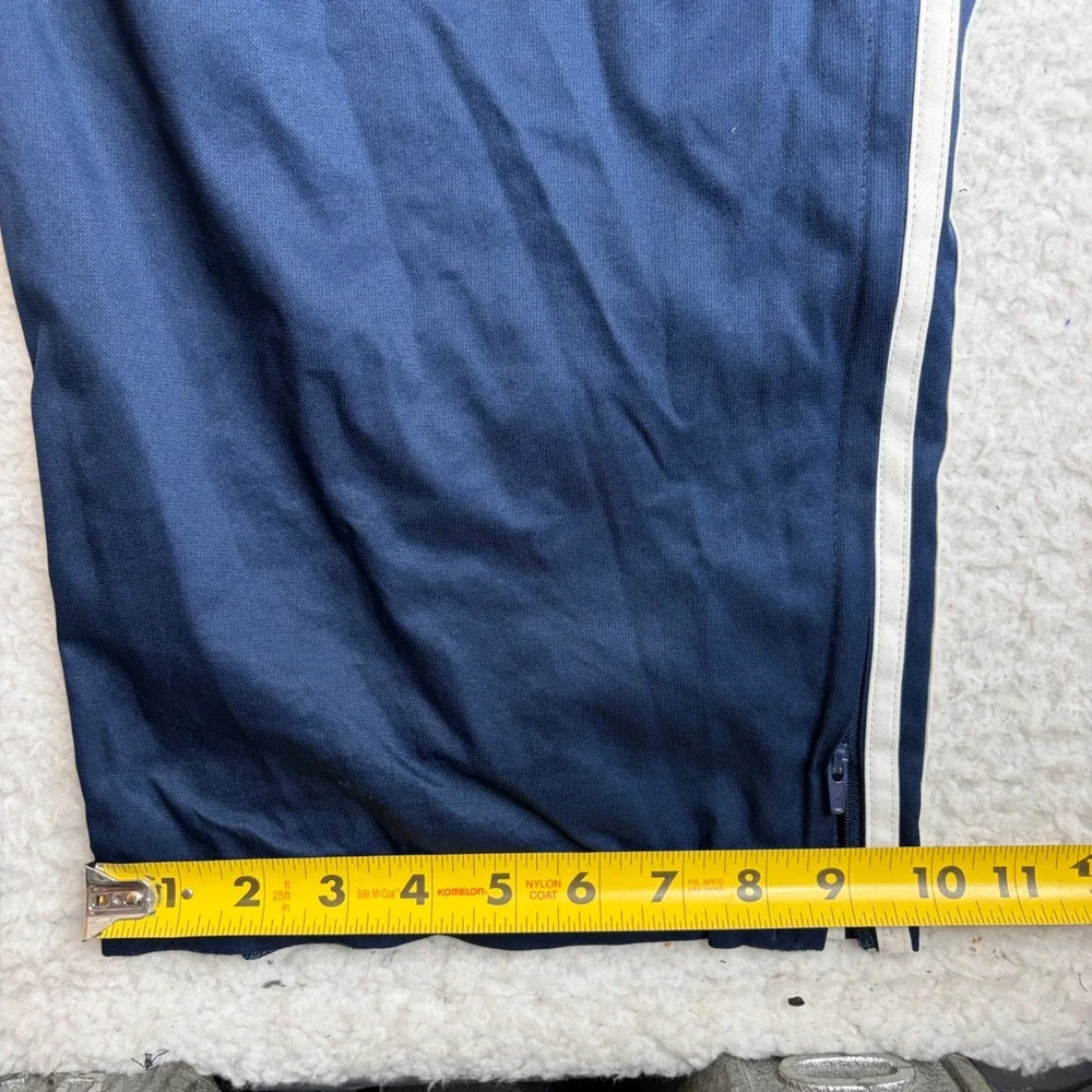 Y2K Adidas Track Pants Mens 2XL Navy Blue White baggy open leg loose